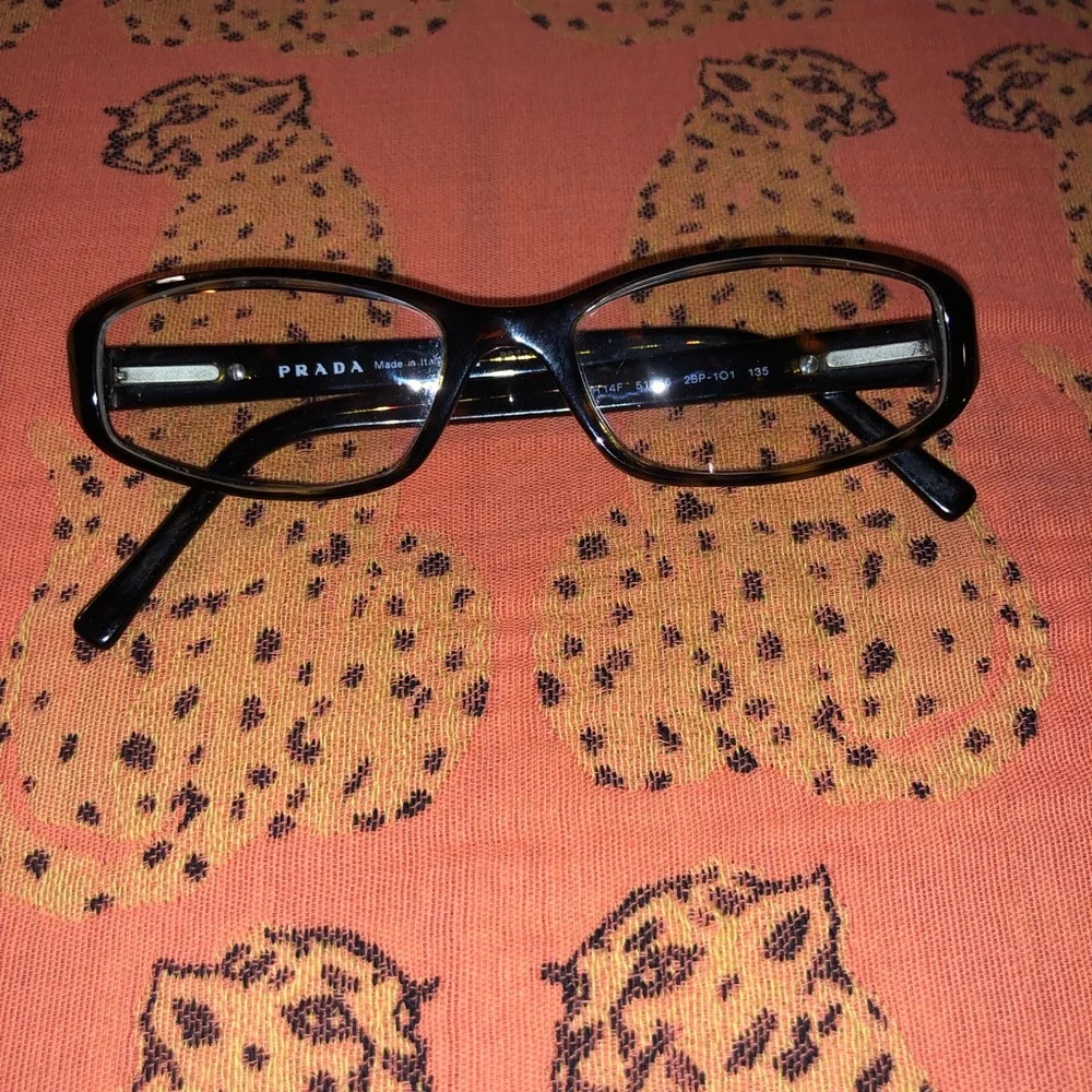 Prada Black Rectangular Optical Glasses